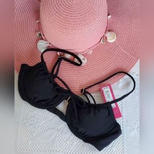 NWT Black Xhilaration Swim Top / Bikini Top Size XS-S